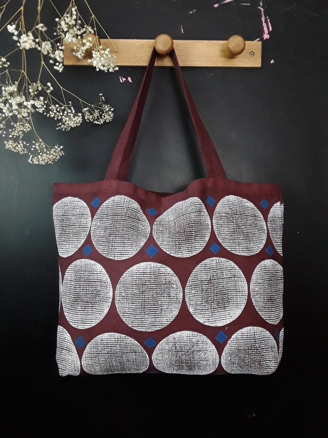 Cabas en lin pourpre PLEINE LUNE FIBRE 