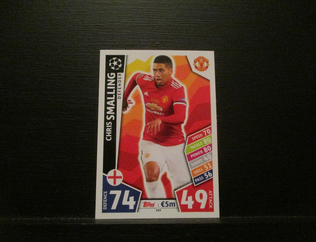 Chris Smalling - UEFA Champions League Match Attax 2017/18 Original Trading Card #149