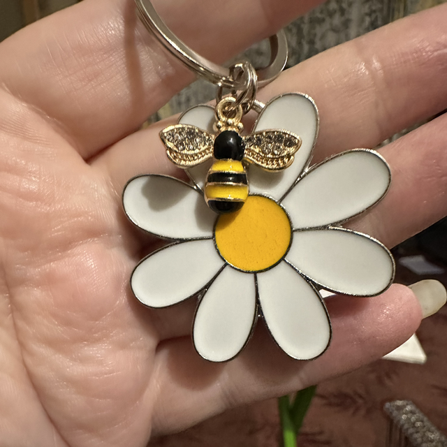 Bee &amp; Flower Keyring 