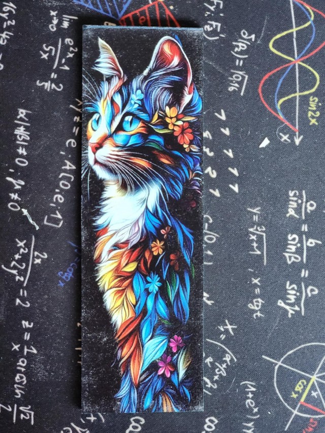 Marque-page 5  en plexi glass épais &quot; chat pastelle &quot;