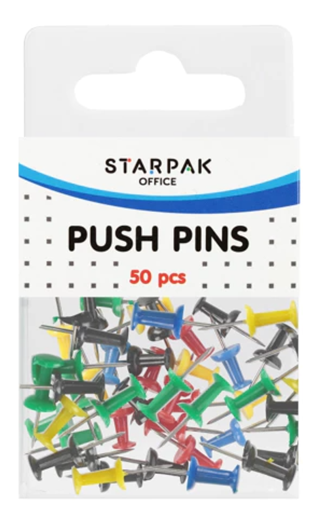 Värvilised tahvlinõelad Starpak (50 tk)