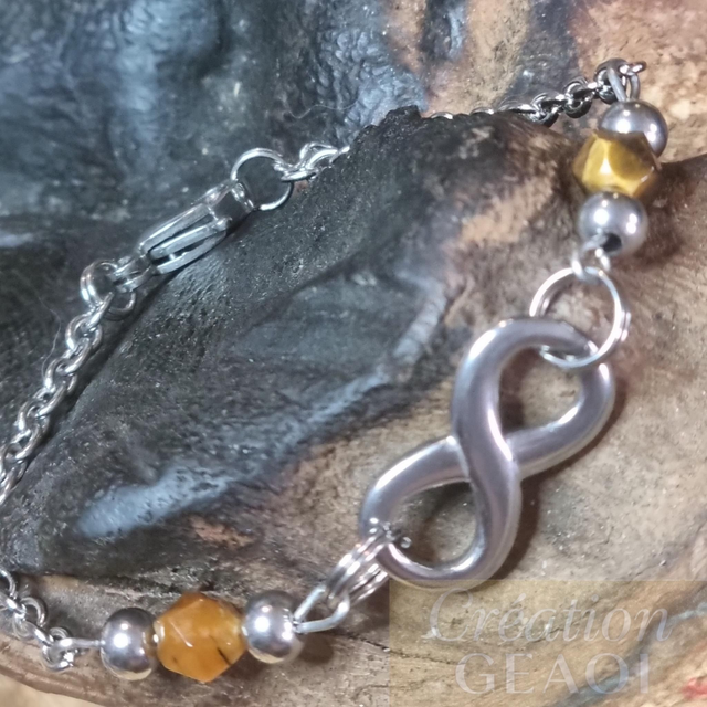 Bracelet infini: Oeil de tigre