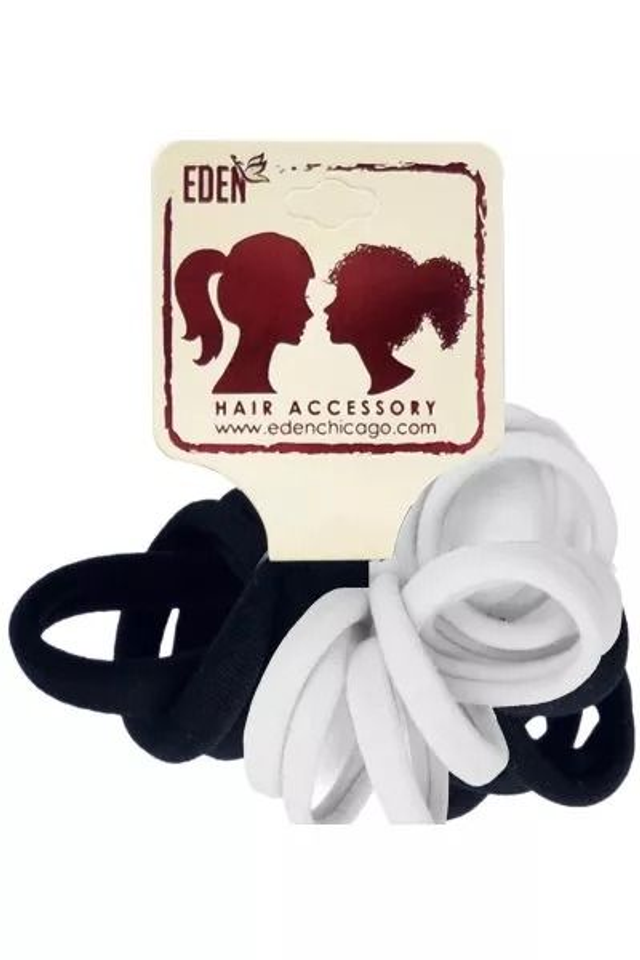 EDEN: NYLON PONYTAIL HOLDER 14CM - BLACK AND WHITE (64142)