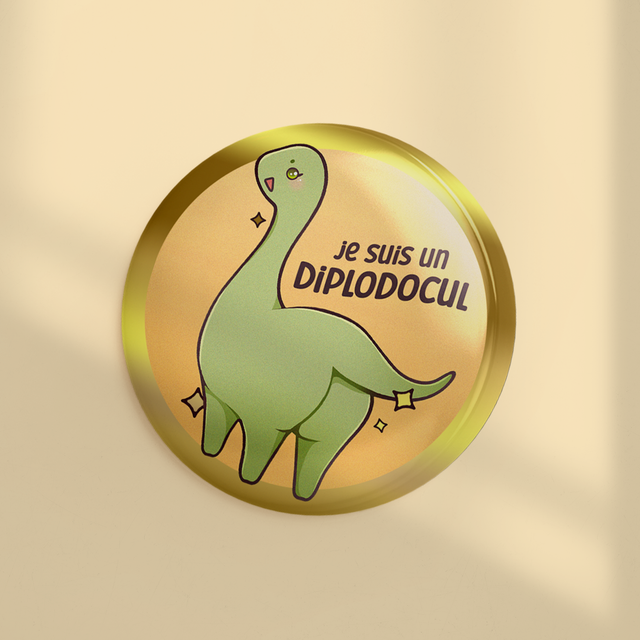 Badge effet or 58mm DIPLODOCUL