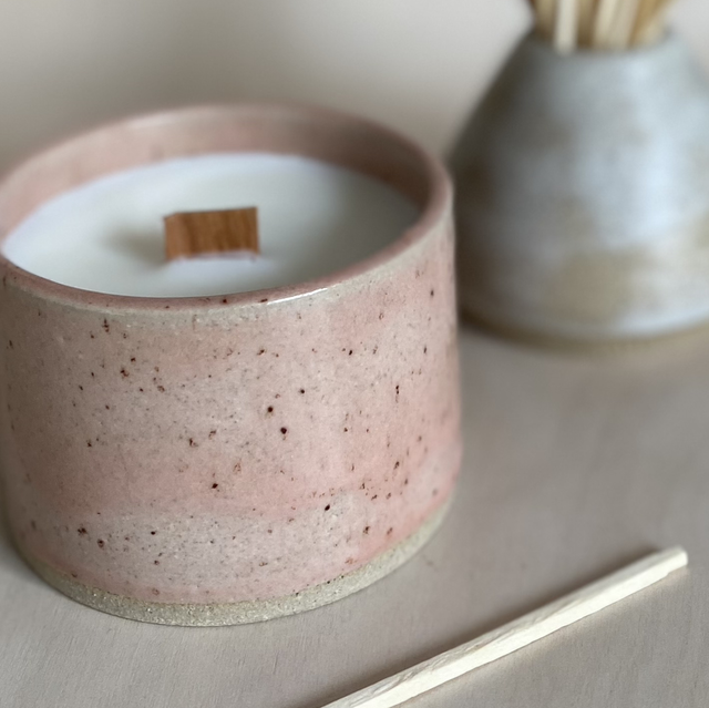 Aromatherapy Candle Pink Speckle (Lavender - Ylang Ylang -Thyme Essential oils)