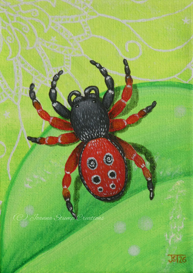 Lovely Original Fine Art Mini Painting from my "Mini Worlds" collection, "Velvet on Clover"