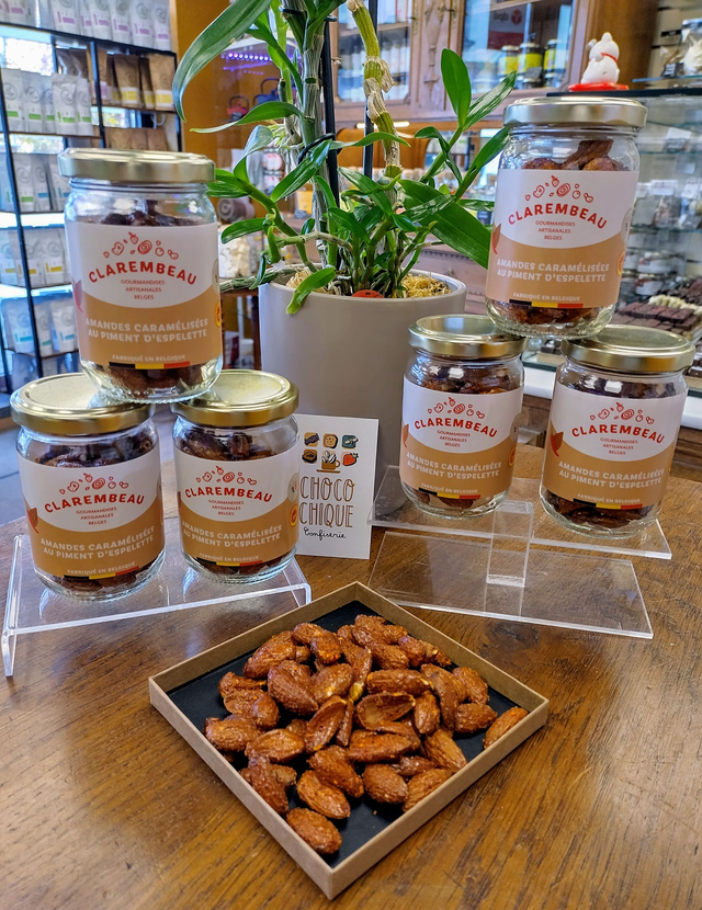 Amandes caramélisées au Piment d'Espelette de chez Clarembeau