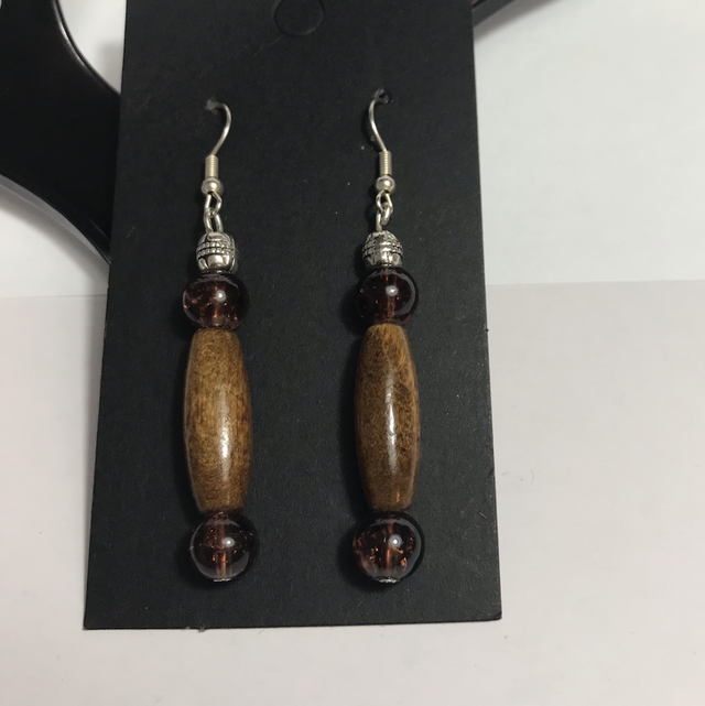 Brown Wood Earrings-BWE5215