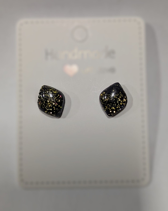 Boucles d'oreilles losange Black and Gold