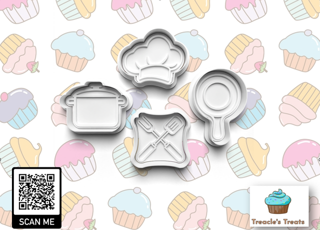 Chef Theme Fondant/cookie stamps with cutters