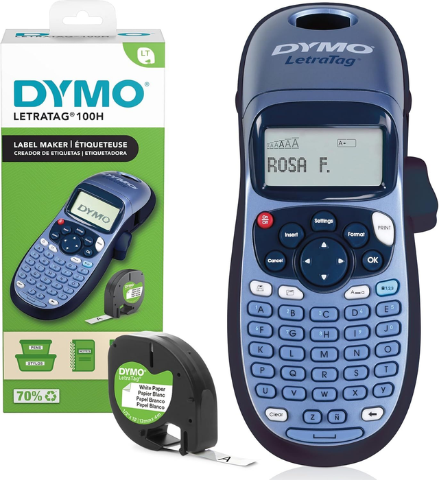 DYMO LetraTag LT-100H etiquetadora | Impresora de etiquetas portátil | Teclado ABC / Pantalla LCD de 13 caracteres