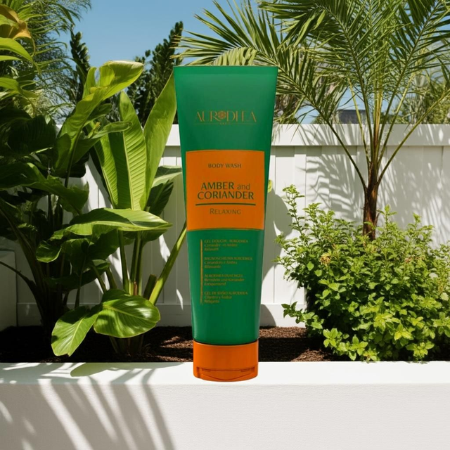 Aurodhea Amber &amp; Coriander Body Wash – 250ML | Relaxing &amp; Gentle Cleansing
