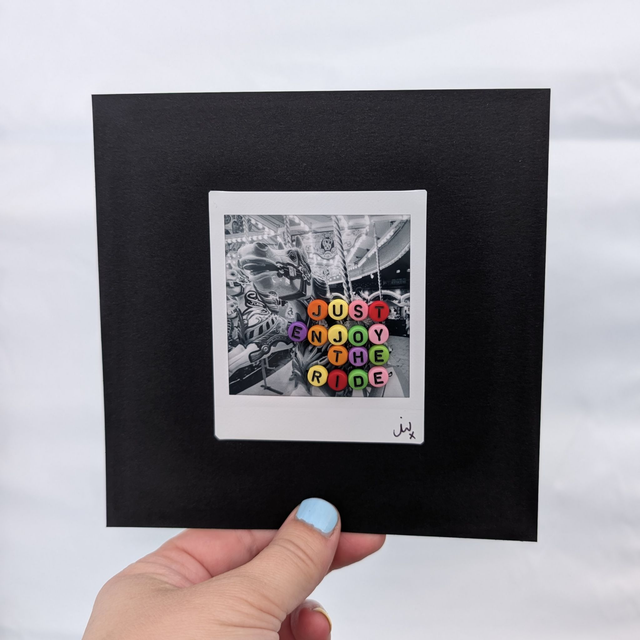 Unframed Beaded Instax Artwork - Just Enjoy the Ride