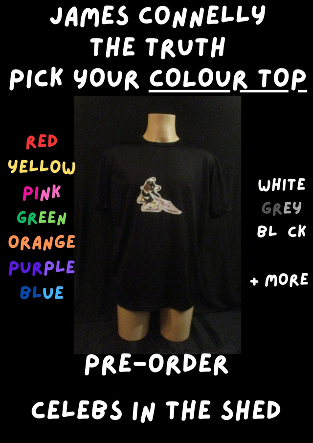 James 'The Truth' Connelly Dog Picture T-Shirt  ADULT 100% Polyester Crew Neck Top PRE-ORDER