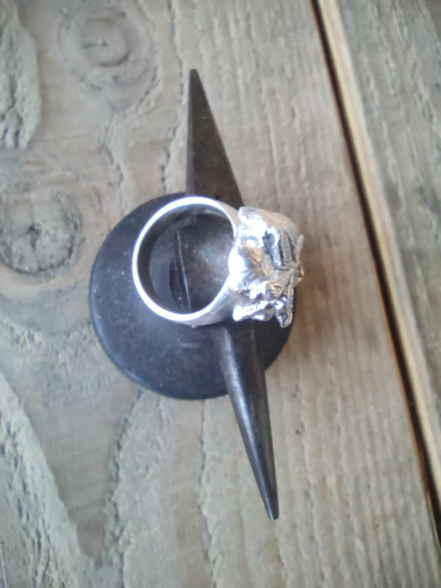 Chevalière Tête De Mort Argent 925 