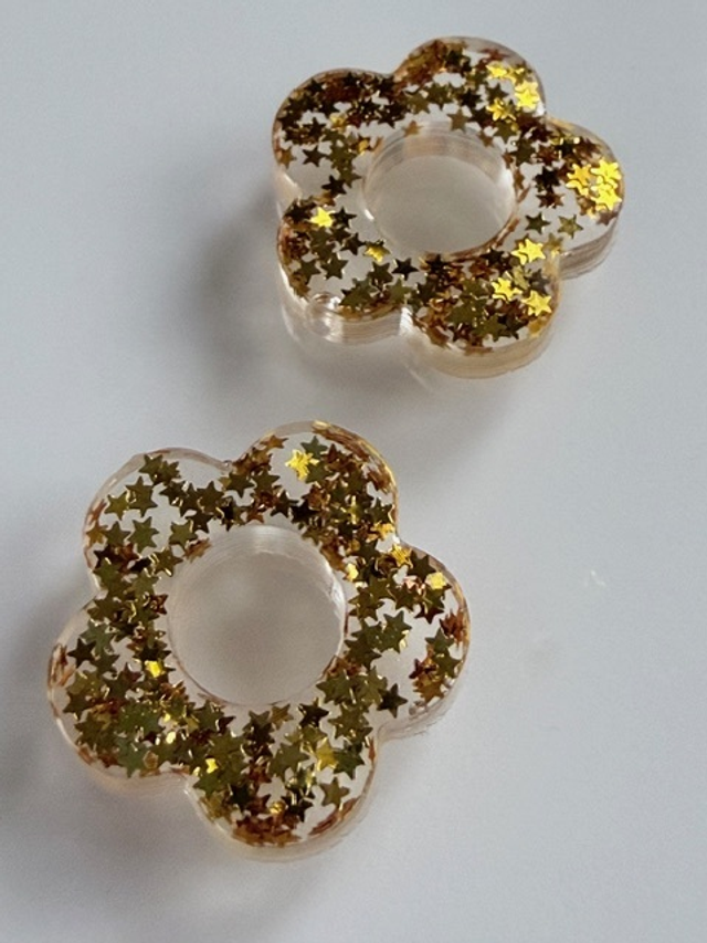 PAMPILLES transparentes étoiles dorées