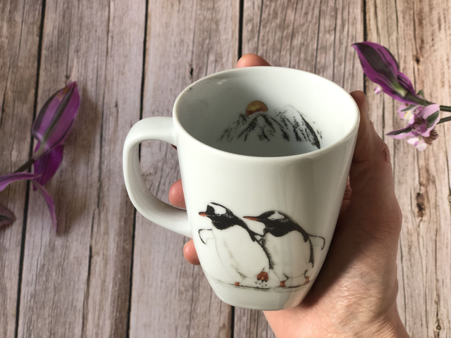 Gentoo penguins upcycled cups