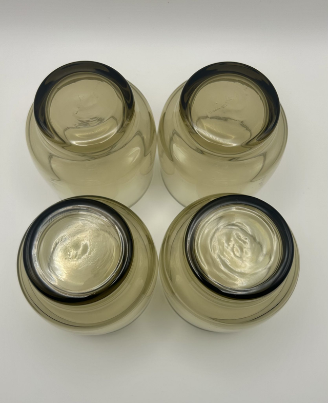 1970s Libbey Tawny Smoked Brown Glass Tumblers Set Of Four