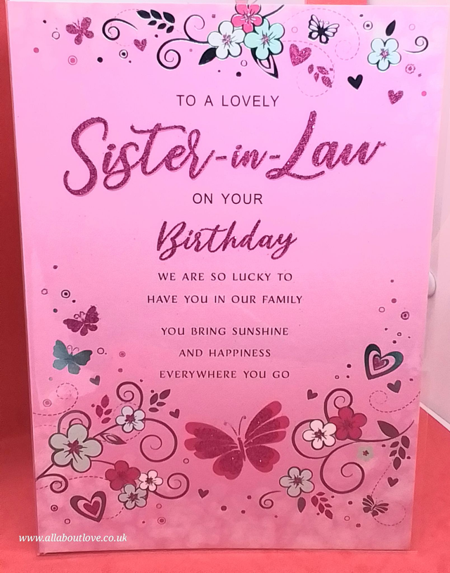 SISTER-IN-LAW ON YOUR BIRTHDAY CARD 9" x 6" REGAL NOVA RANGE