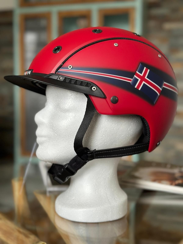 Casco Reithelm Champ 3 Red Matt Icelandflag