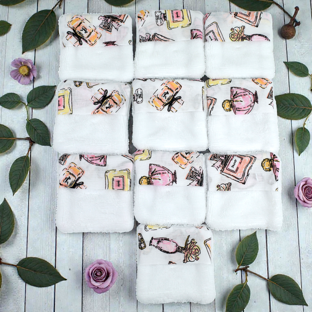 Kit Beauté 23 Pièces – Bambou et coton - Motif Parfum