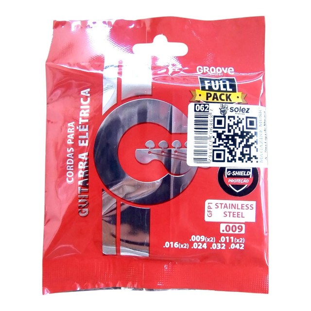 062 - Encordoamento Cordas de Guitarra Groove GFP1 Cód 062