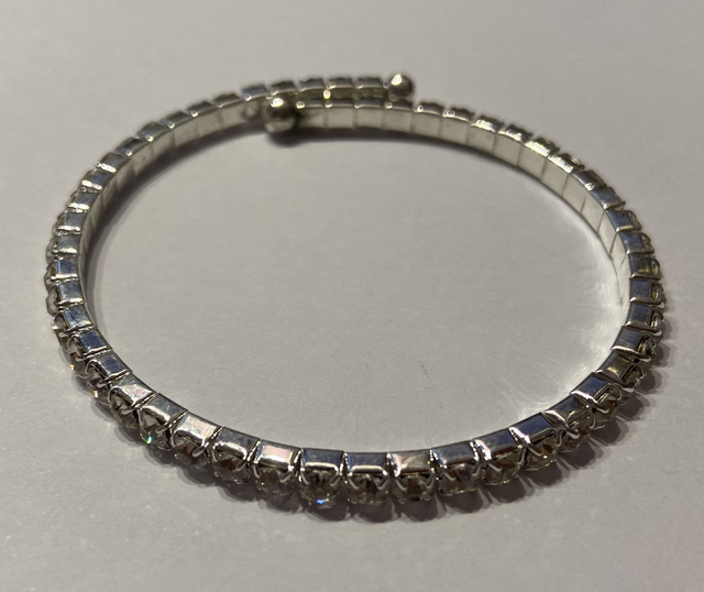 Rhine stone bangle in Silver, gold or rose gold tone