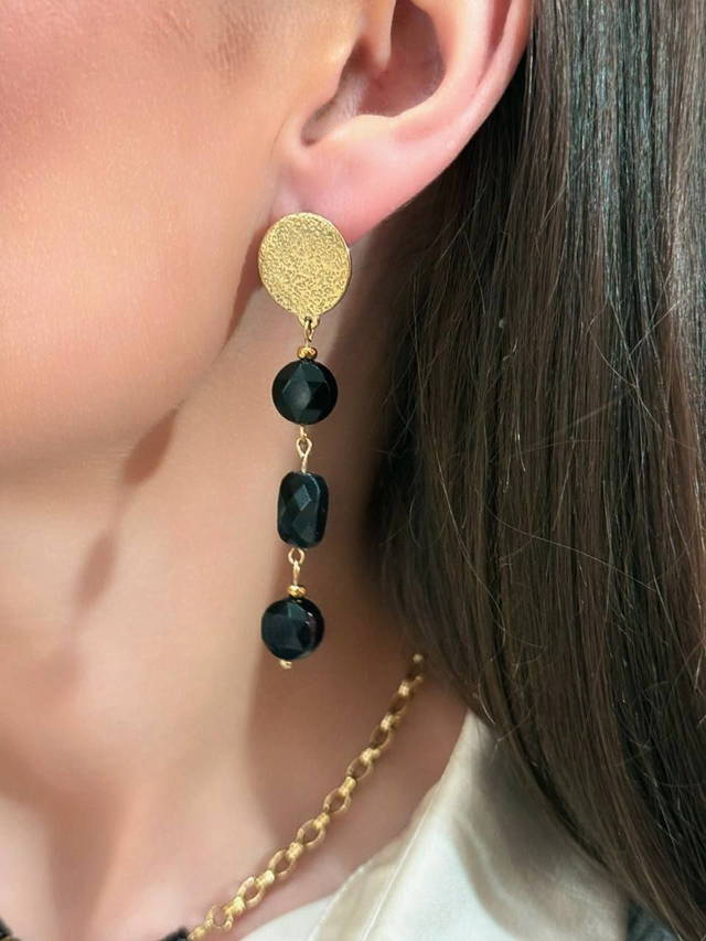 ✨ Black Tourmaline Stud Earrings