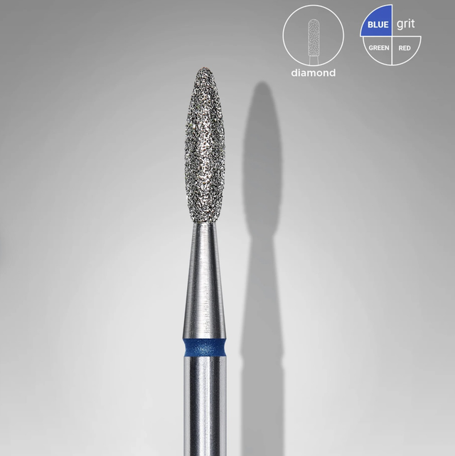 FÔRET À ONGLE DIAMANTÉ, « FLAMME » BLEU 2,1mm - STALEKS PRO