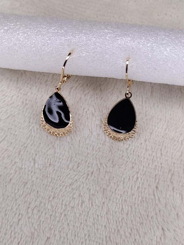 Boucles d'oreilles dormeuses - Anneau avec pampilles et rosace en haut
