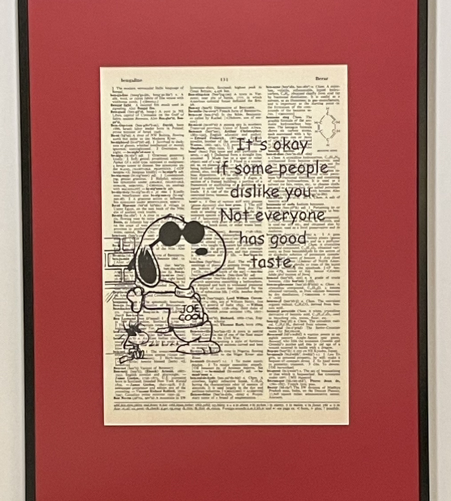 Itˋs ok Snoopy - Buchseite gerahmt 
