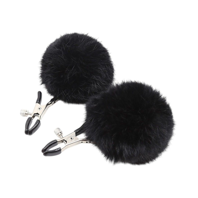Pinzas para Pezones con Pompones Negros