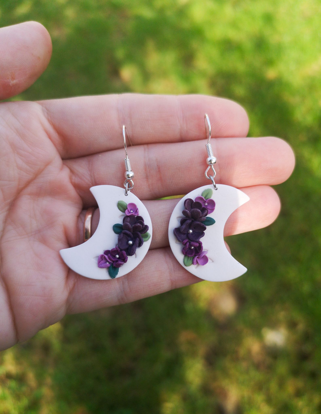 Collection Florale Prune du Jardin - Boucles d'oreilles Athéna