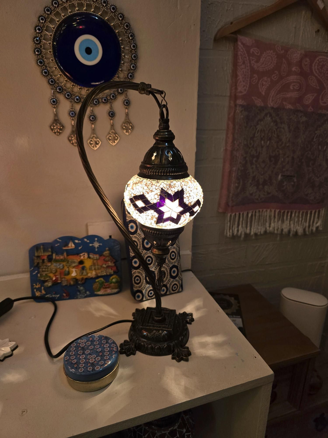 Small Mosaic Swanneck Table Lamp