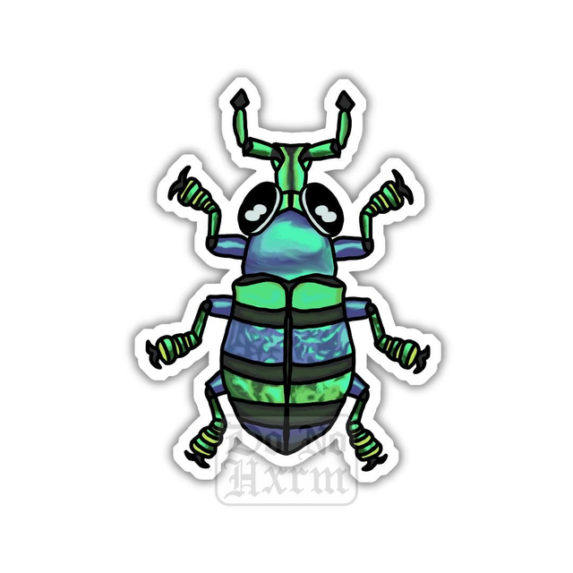 Blue Weevil Beetle Sticker