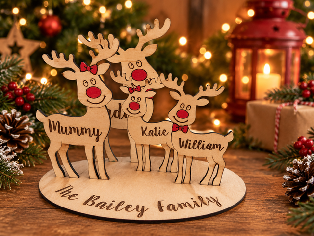 Personalised Christmas Reindeer Family