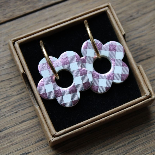 Boucles d’oreilles créoles fleurs 