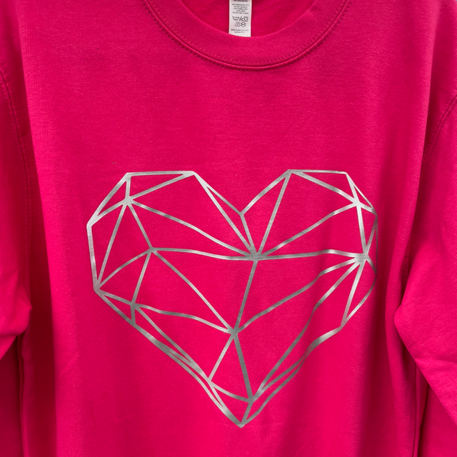Geometric Heart on Sweatshirt | Tambas Prints