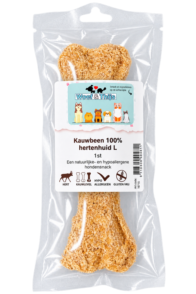 100% Kauwbeen Hertenhuid