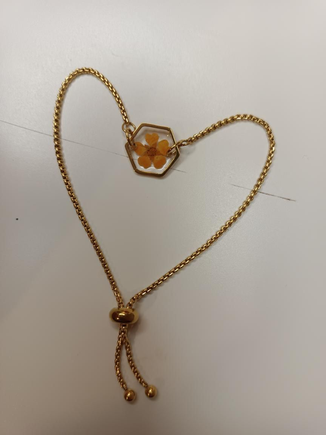 Bracelet Fleur séchée Orange 