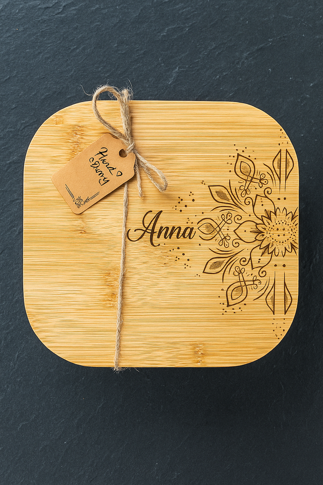 Personalisierter Vorratsbehälter aus Glas mit Bambusdeckel – 800 ml - 520ml