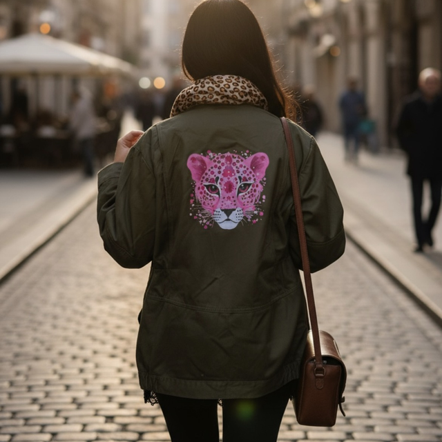 Veste blouson militaire panthère rose 40/42