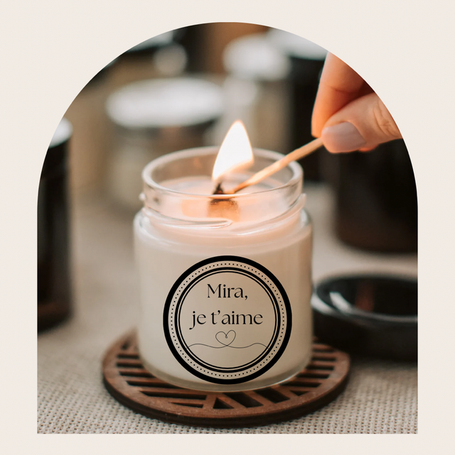 Étiquette ronde à personnaliser - Écriture noir sur fond blanc