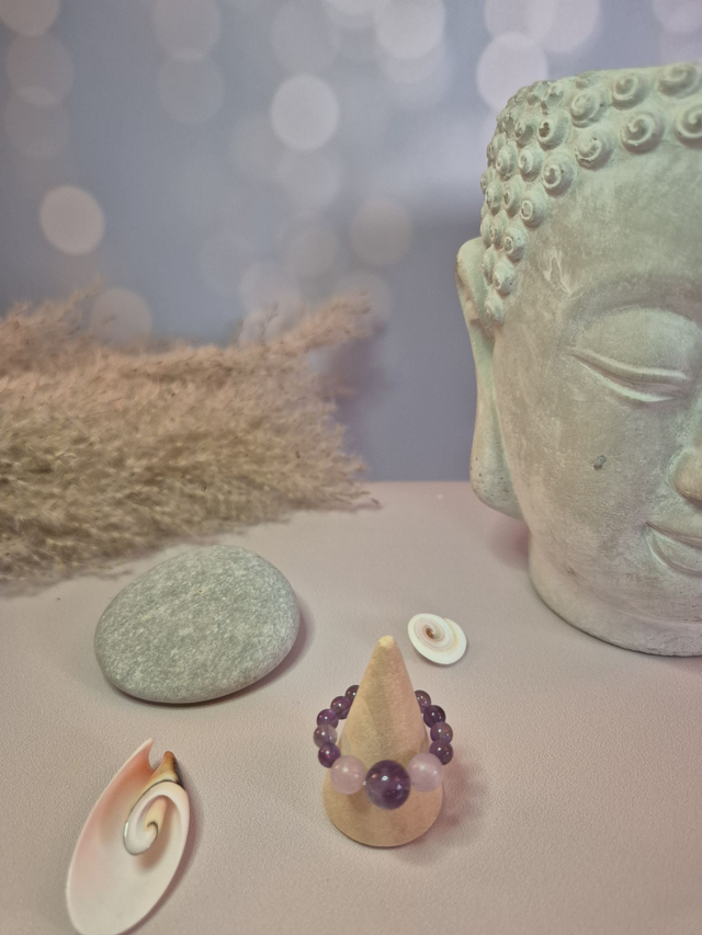 Bague HARMONIA – Améthyste &amp; Kunzite naturelles (Brésil)