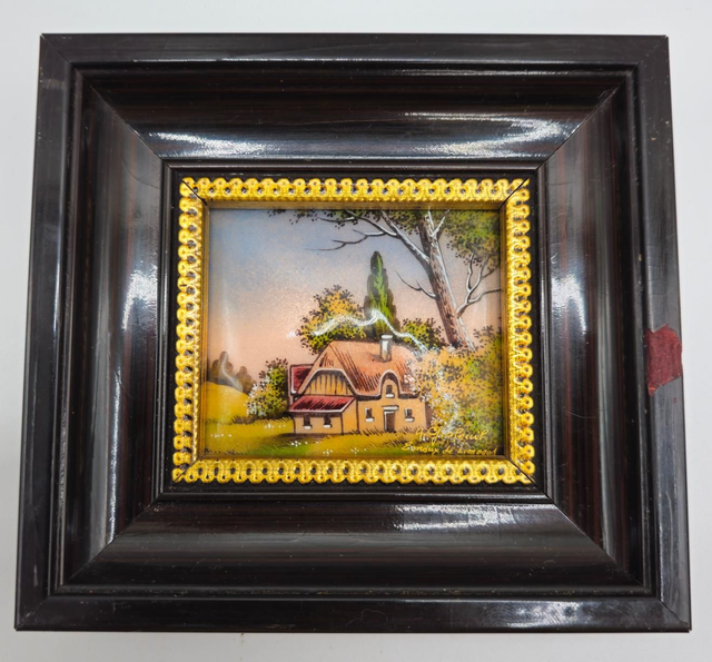 Miniature sur émail signé Alain Graleuil 