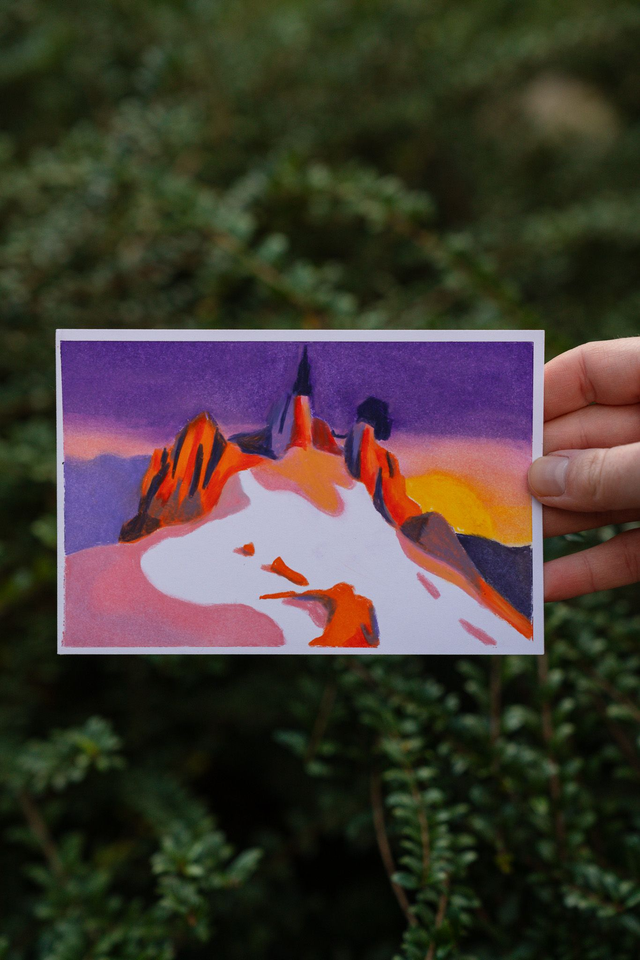 sunrise on the Aiguille du Midi