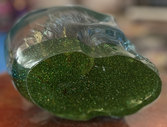 Dried Thistle Medium Resin Skull