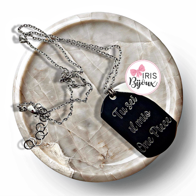 Collana uomo personalizzata con placca verticale  