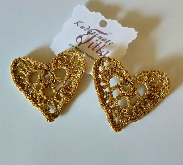 Virkatut Sydän- korvakorut, kulta