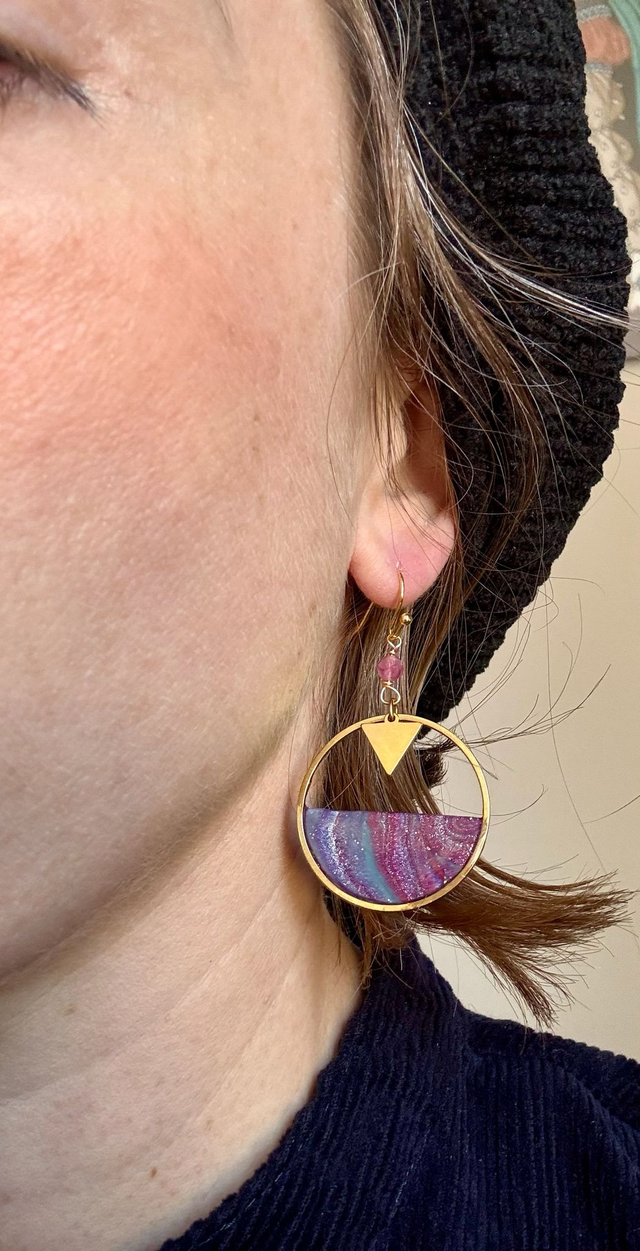 Boucles "Tourmaline"